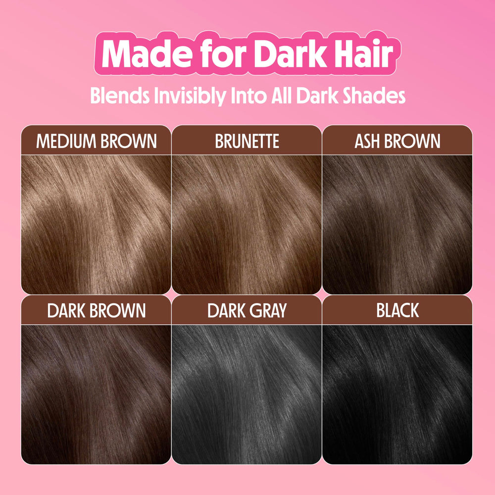 Not Your Mother's Clean Freak dark hair dry shampoo powder marine algae oil absorption continues after application.