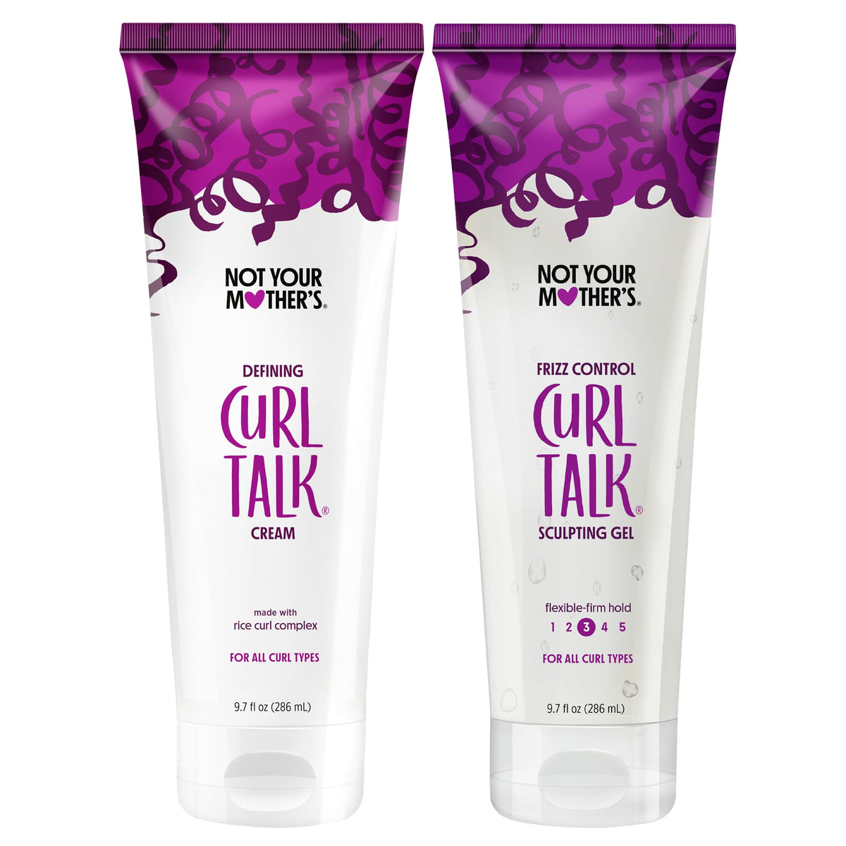 Not Your Mother's Curl Talk 2-pack packaging for all curl types and easy styling.