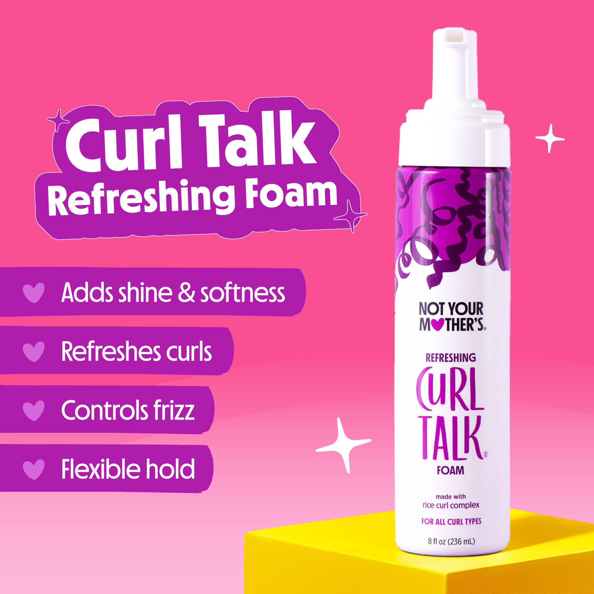 Not Your Mother's Curl Talk curly hair collection shot shows diverse curls and styles.