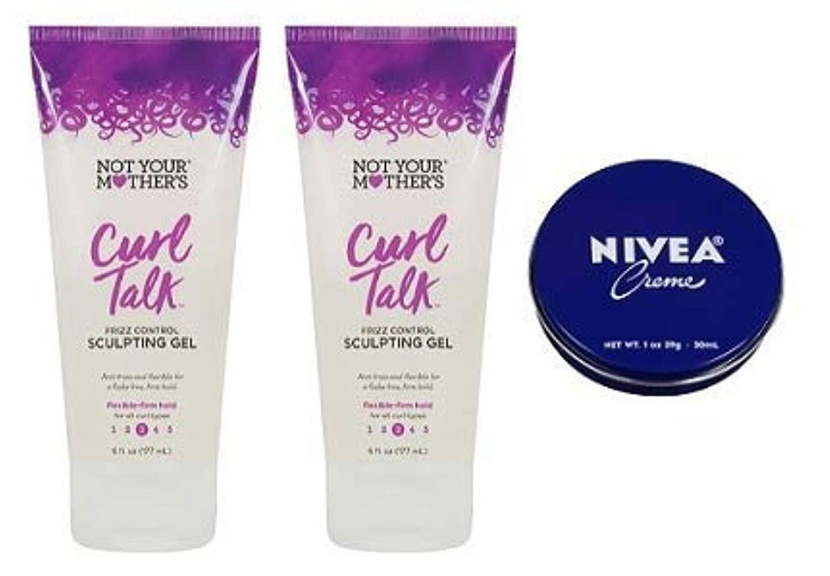 Not Your Mother's Curl Talk-frizz-control-sculpting-gel, 6 oz pack and 1 oz travel cream define curls, smooths frizz.
