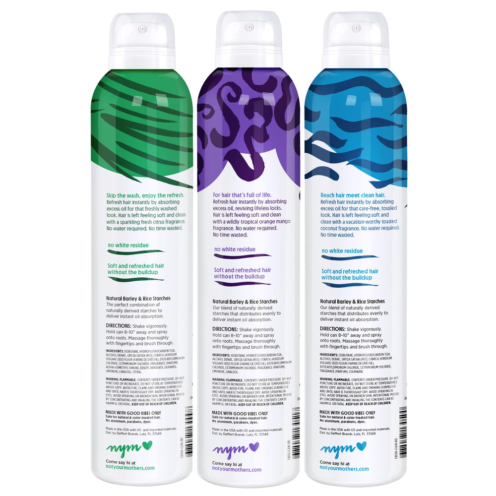 Not Your Mother's Dry Shampoo collection label closeup for color-treated care