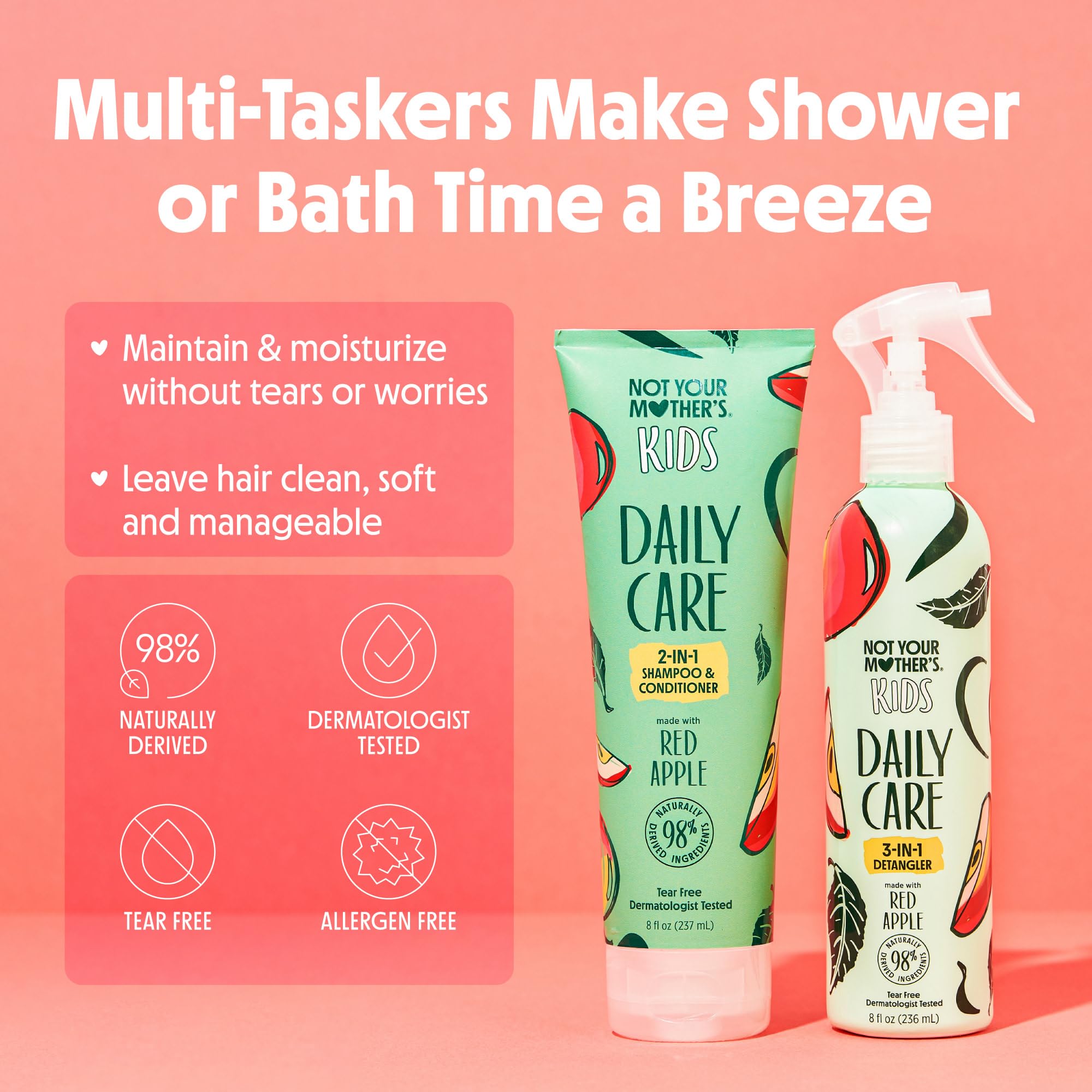 Not Your Mother's Kids Daily Care tear-free formula graphic.
