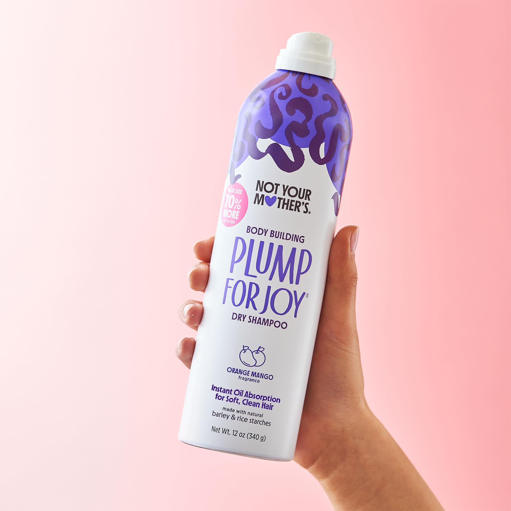 Not Your Mother's Plump for Joy dry shampoo application to roots - no residue.