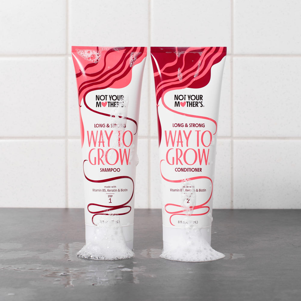 Not Your Mother's Way to Grow conditioner being applied for detangling and moisture.