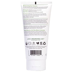 Nourish Organic foaming cleanser close-up—gentle lather suitable for sensitive skin.