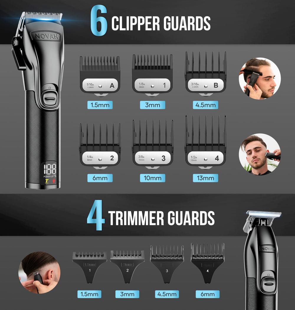NOVAH Grooming foil shaver included for finishing touches