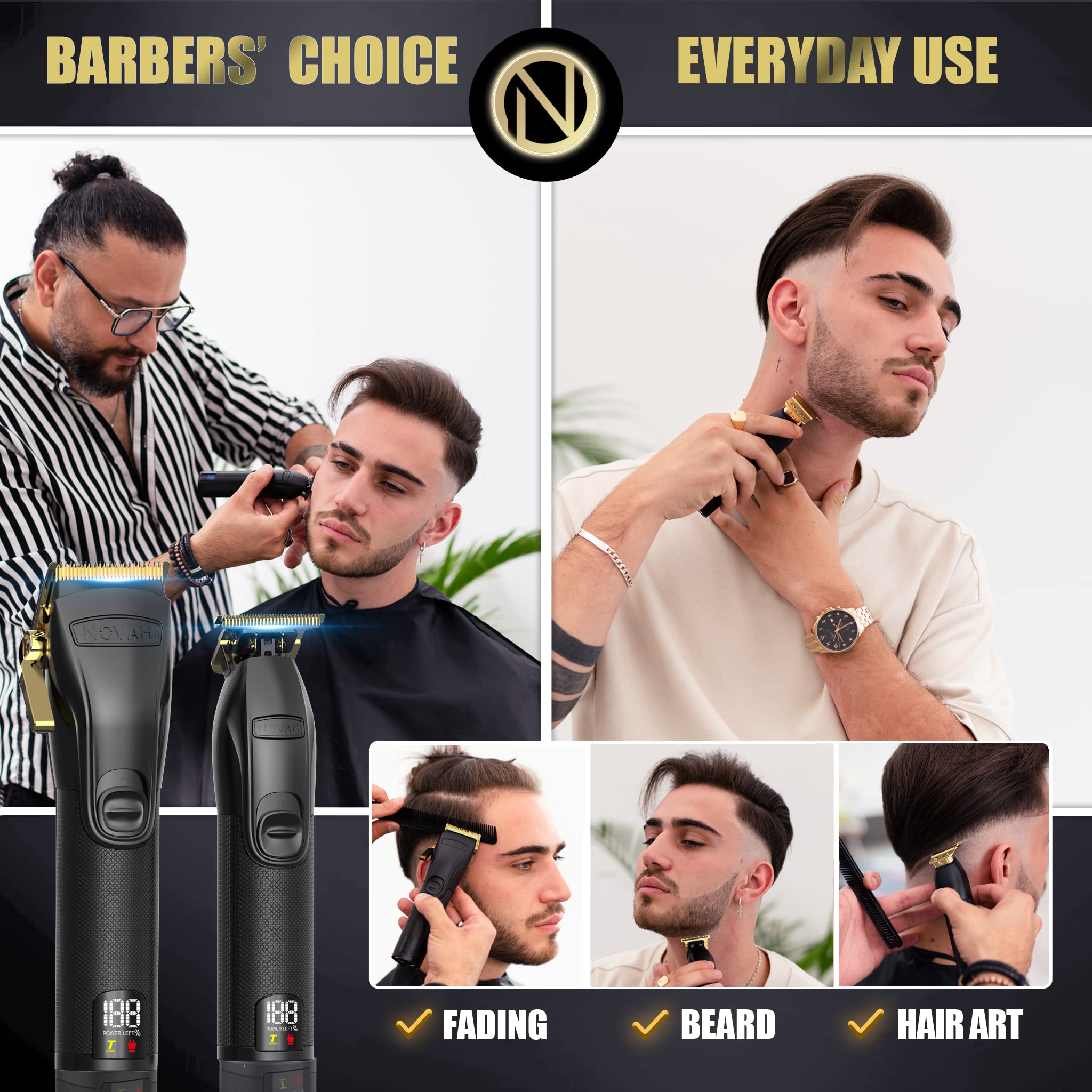 NOVAH Grooming outline-trimmer for clean edges and sharp lines on clients.