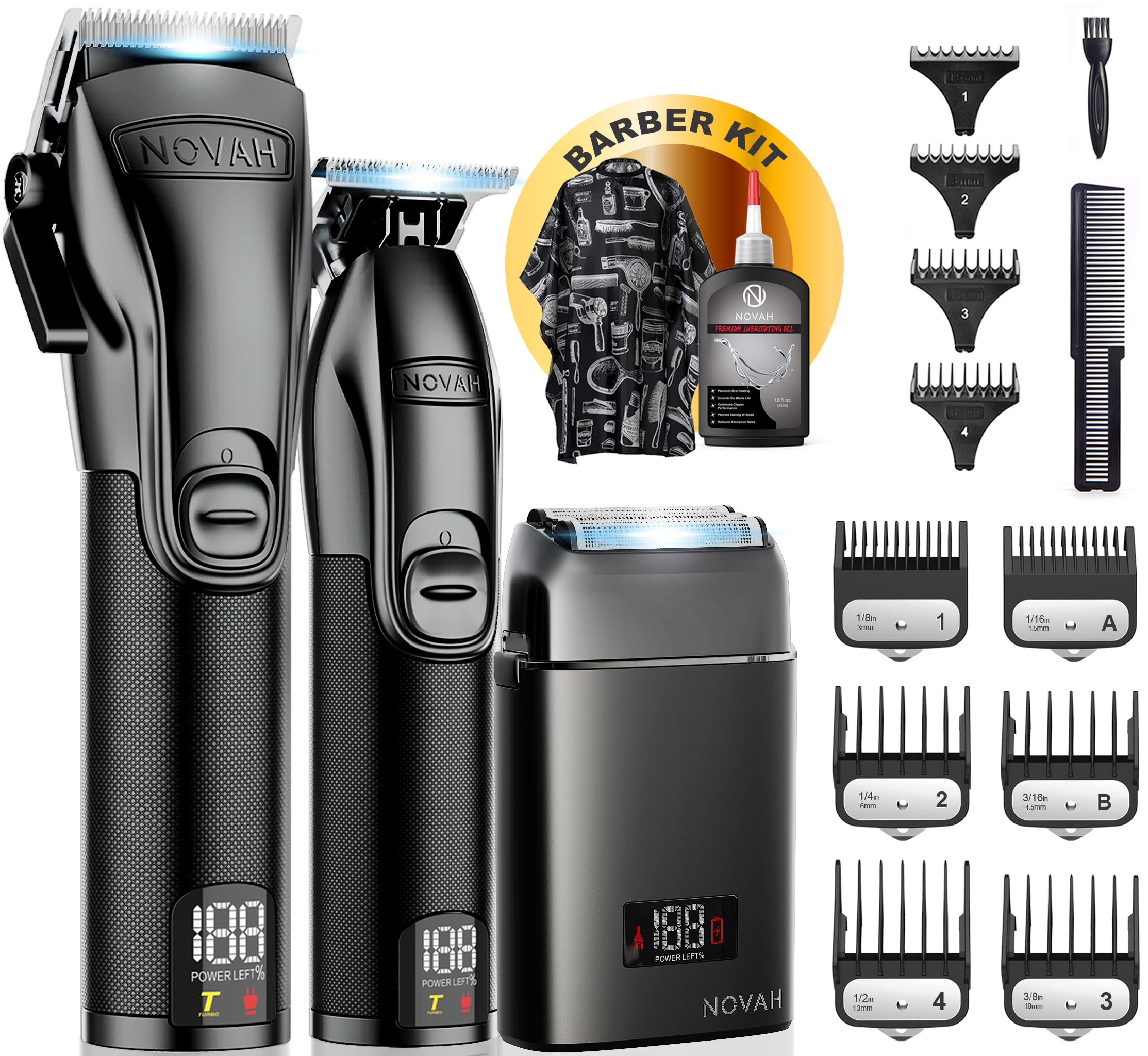 NOVAH Grooming Pro Barber Clippers close-up blade for precise cuts