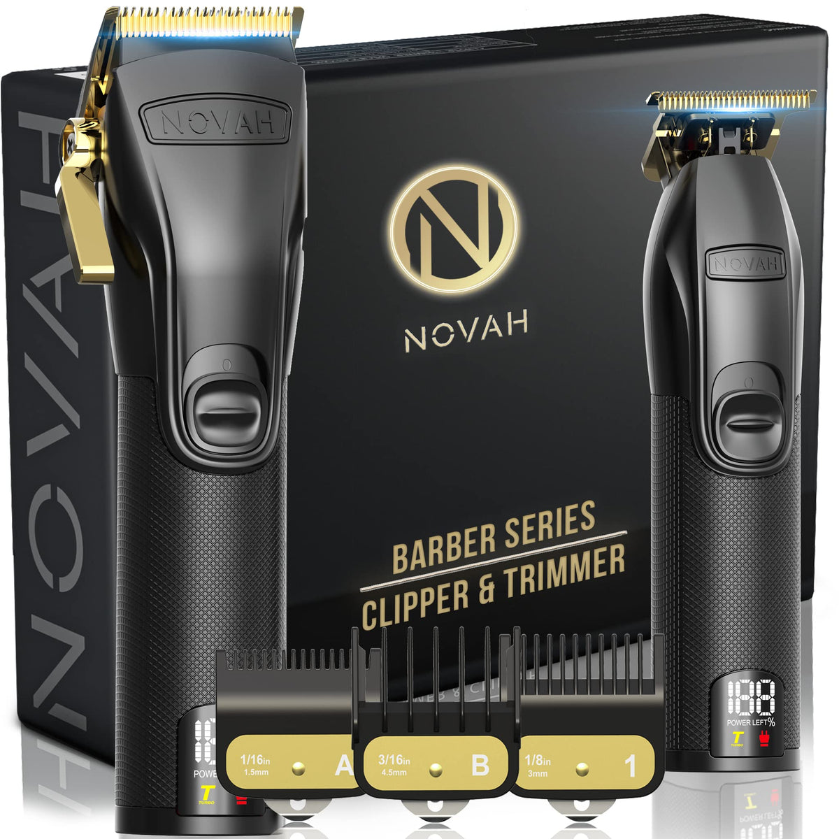 NOVAH Grooming professional clipper with a metal unibody for durable barber-grade performance.