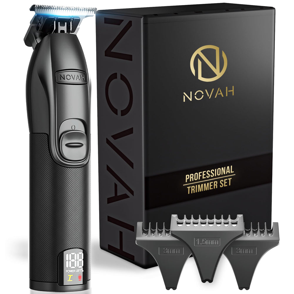 NOVAH Grooming professional hair trimmer cordless front-view for precise, clean trims.