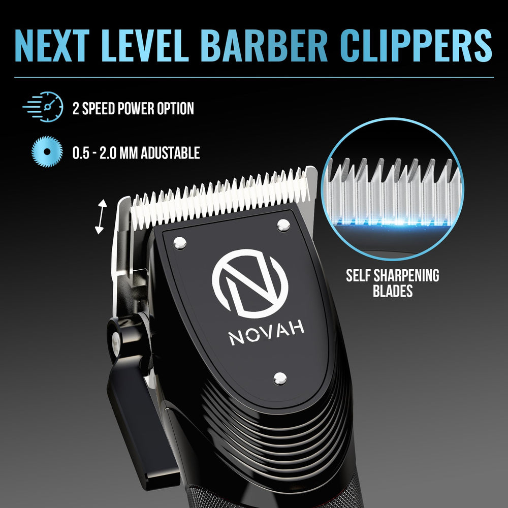 NOVAH Grooming clipper with taper lever for precise fades at home.