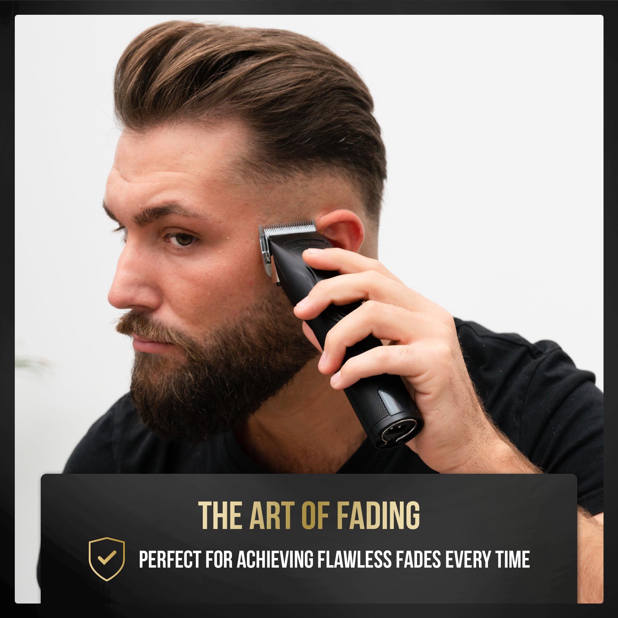 Novah Professional hair clipper charging dock enables quick top-ups for continuous grooming.