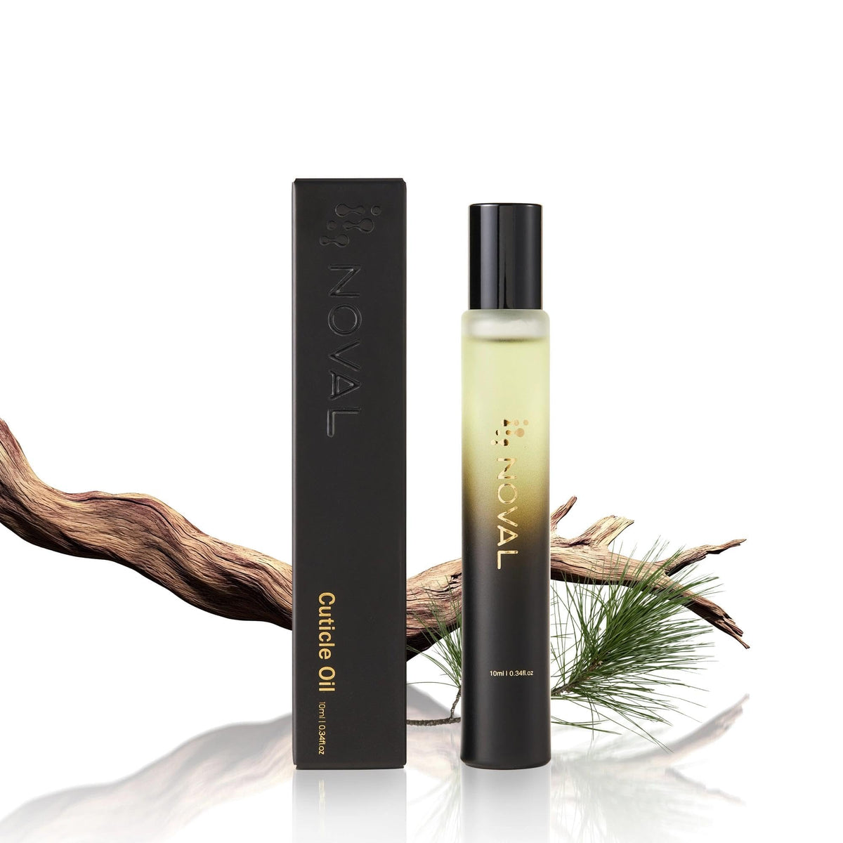 NOVAL roll-on bottle close-up for precise application and quick cuticle hydration