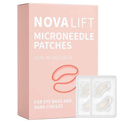 Novalift MicroGlow Eye Patches packaging front for convenient at-home care.