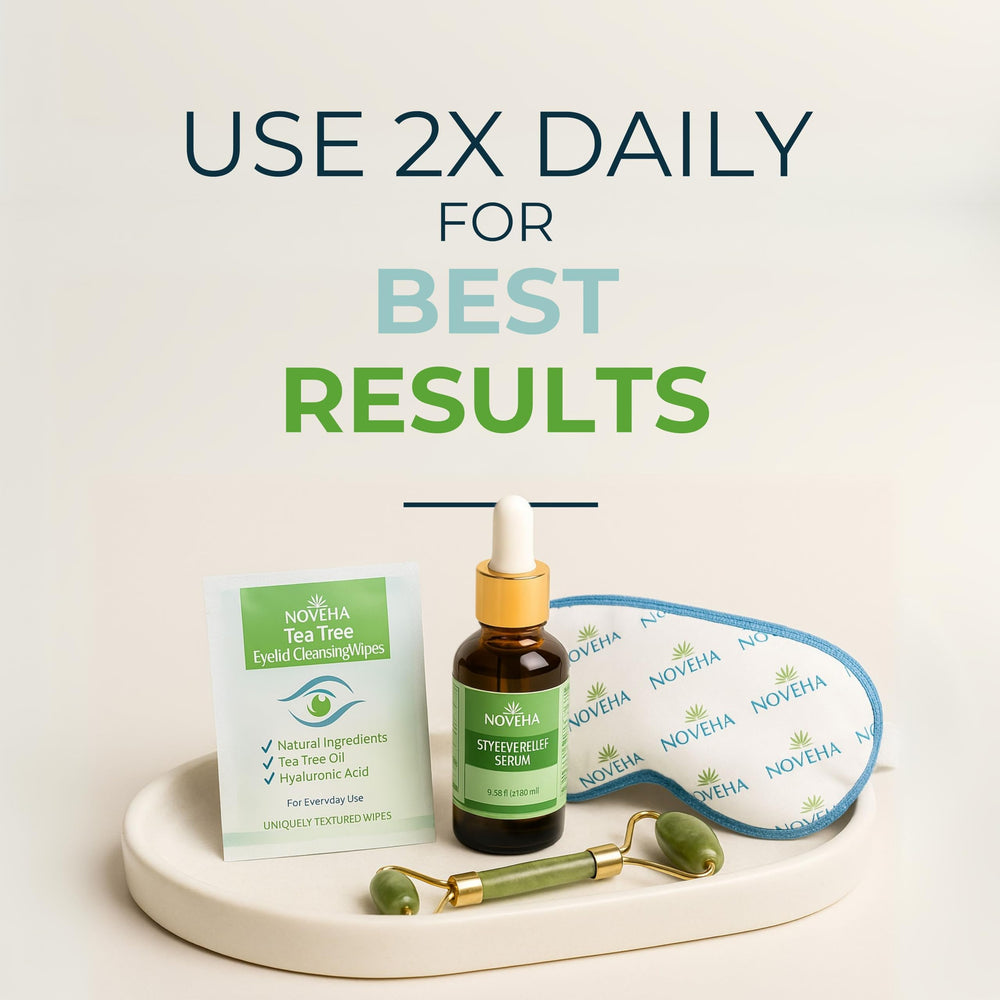 NOVEHA daily cleaning wipes for eyelids and lashes with soothing botanicals