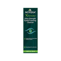 NOVEHA Demodex Eyelid Cleanser Foam foam-lather closeup showing creamy cleansing foam