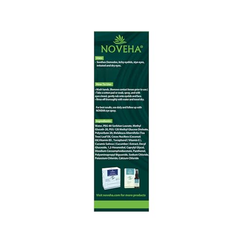 NOVEHA Demodex Eyelid Cleanser Foam tea-tree-oil-drops highlight refreshing scent for eye care