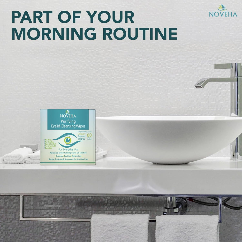 NOVEHA eyelid wipes after-use skin feels refreshed without irritation
