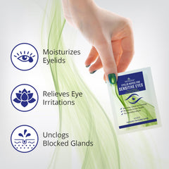 NOVEHA Eyelid Wipes hyaluronic acid close-up highlighting soothing formula