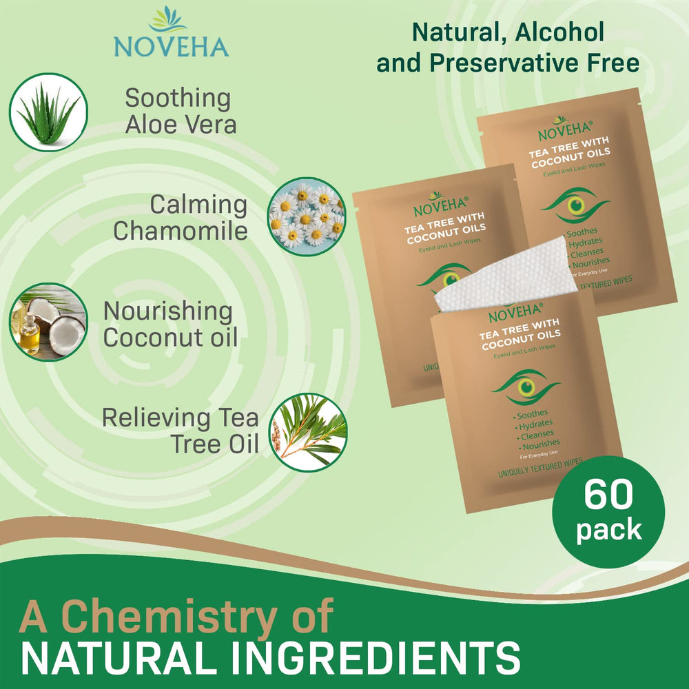 NOVEHA wipes individually wrapped for on-the-go cleansing