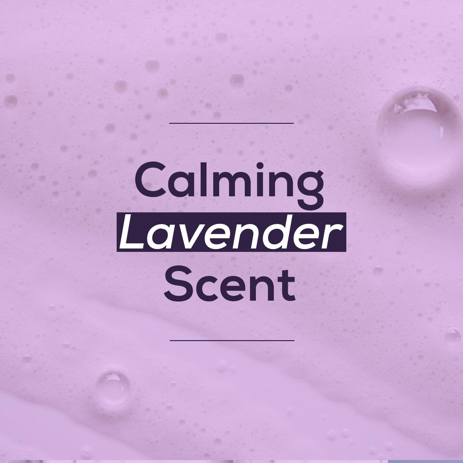 NOVEHA Lavender scent visualization suggesting a calming nightly eye care routine.