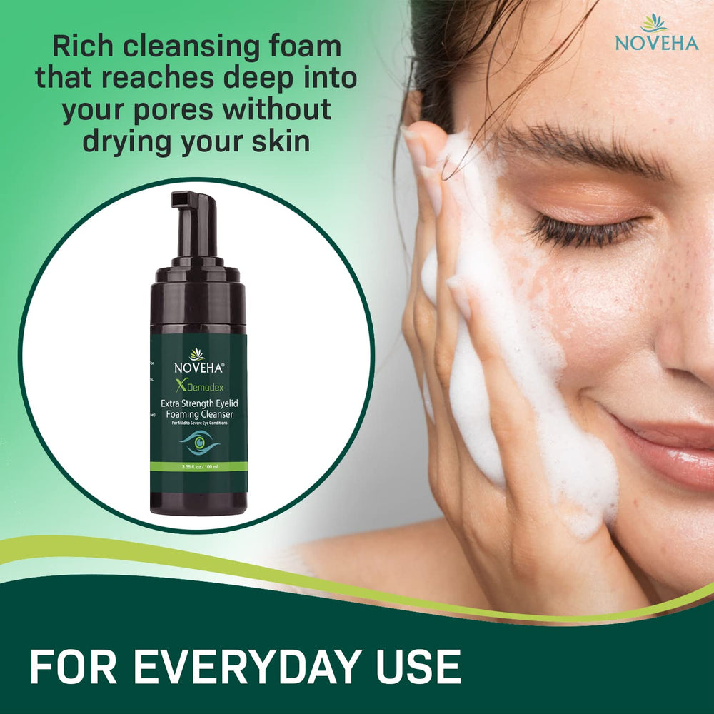 NOVEHA Soft, hydrated skin after cleansing demonstrates gentle daily use