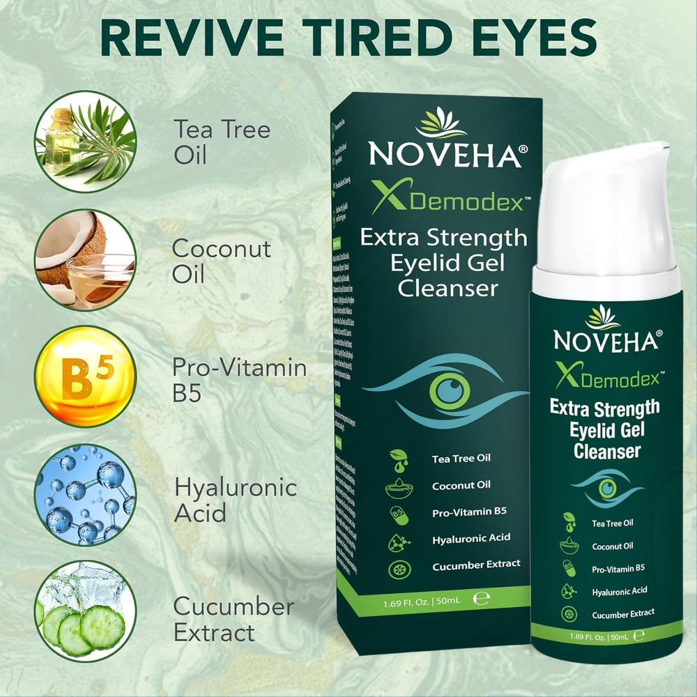 NOVEHA Tea Tree Oil drop close-up signals refreshing cleansing ritual.