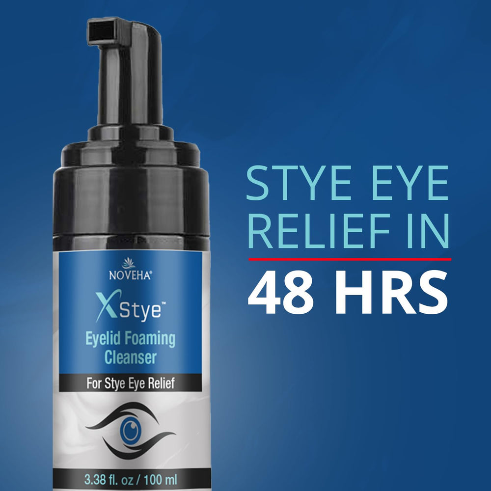NOVEHA XStye bottle highlights tea tree oil cleansing properties