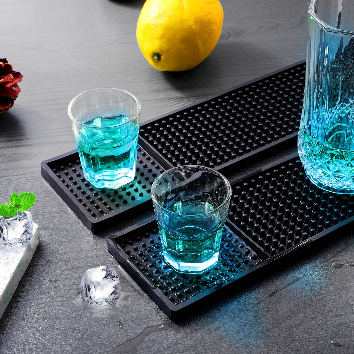 Noverlife bar mat cleanable non-absorbent surface simplifies quick cleanup after service.