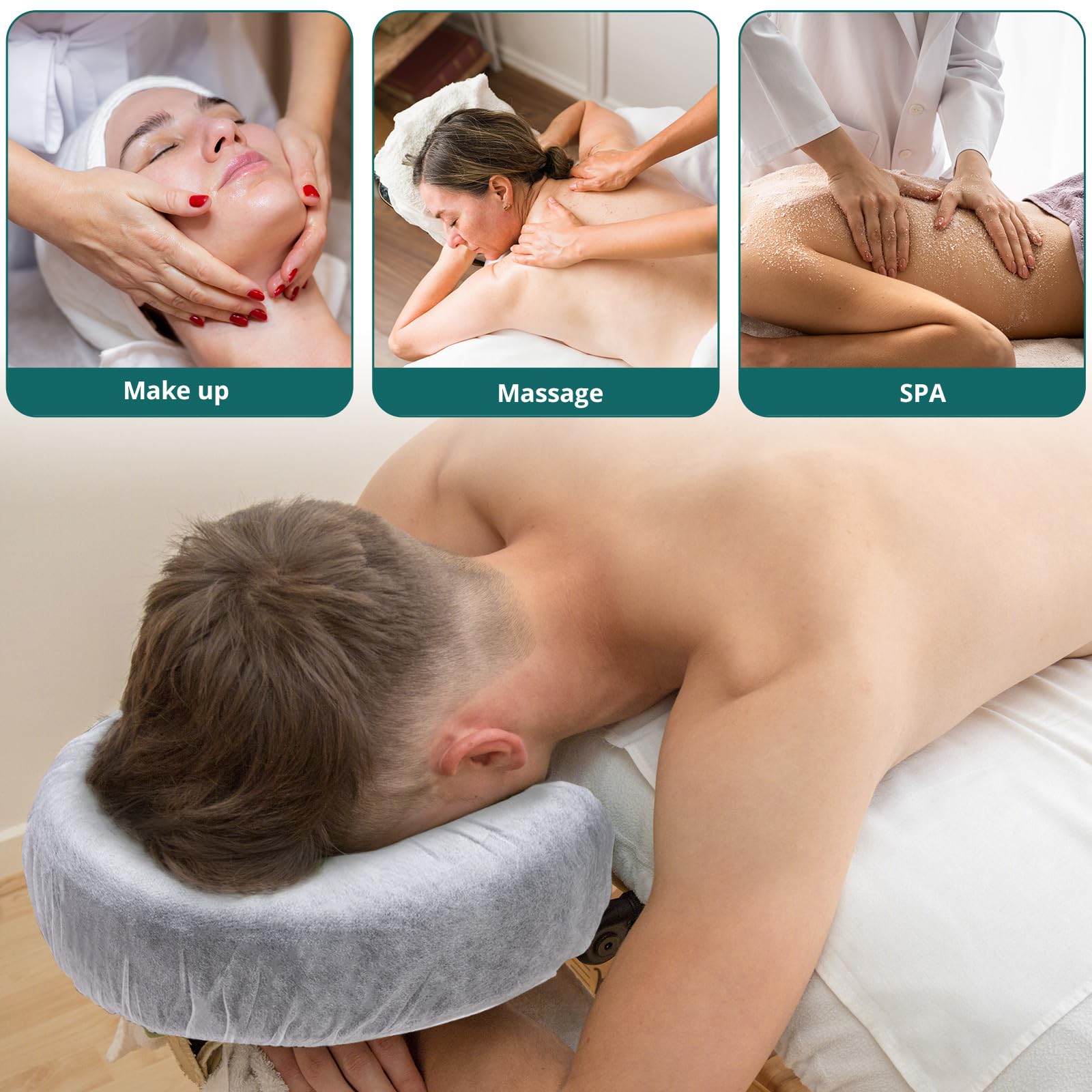 Noverlife clean, hypoallergenic cover emphasizes comfortable, sanitary spa experience.