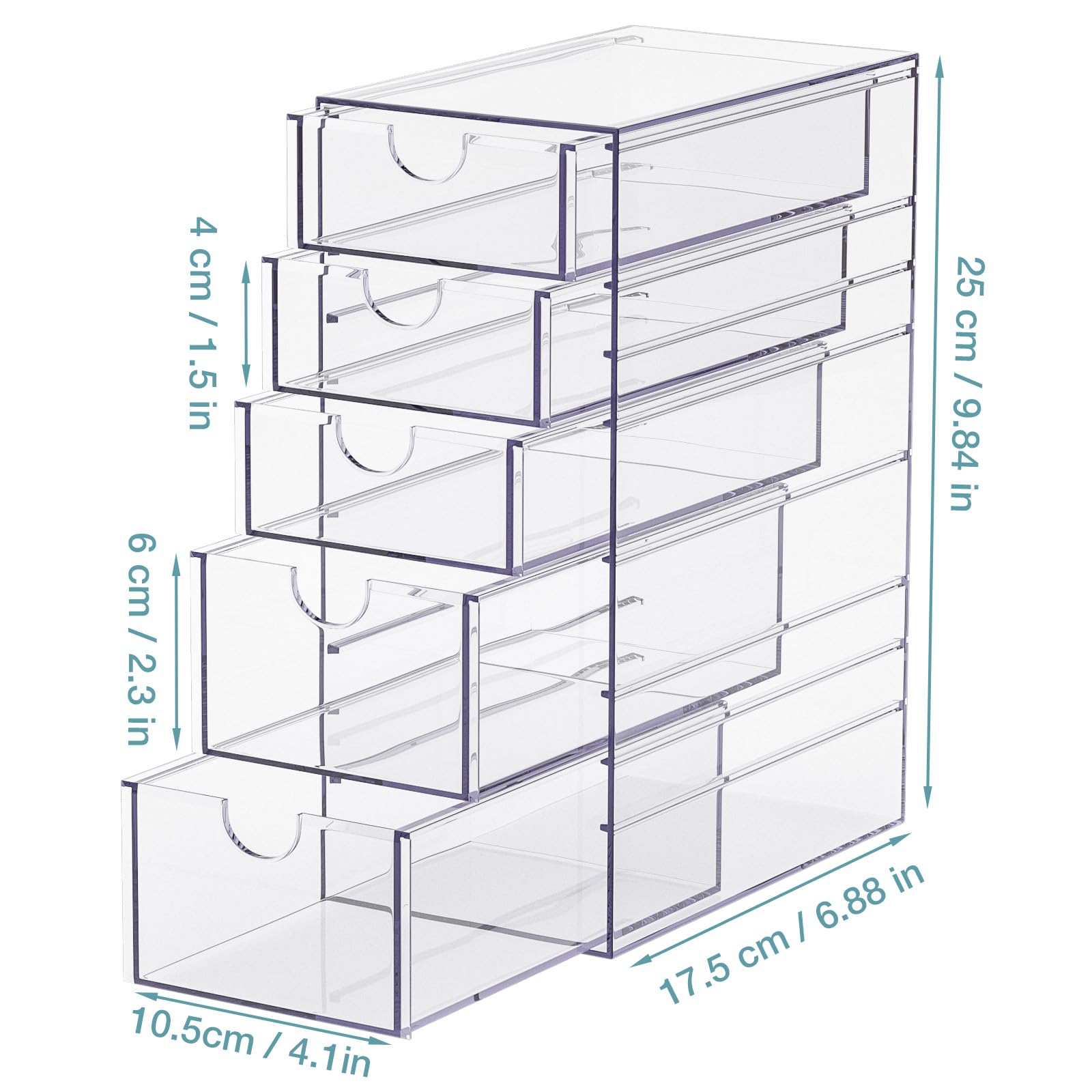Noverlife Clear Containers durable plastic with see-through design helps locate items quickly