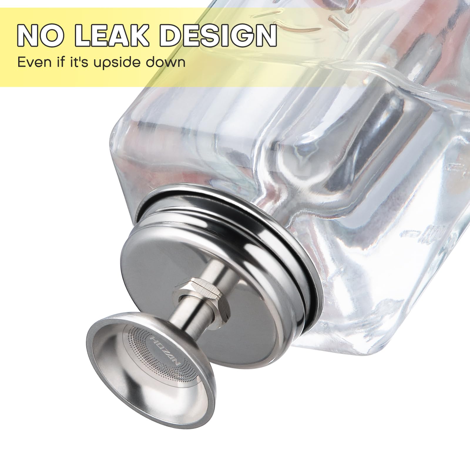 Noverlife clear glass dispenser showing contents for efficient selection