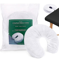Noverlife disposable face cradle covers packaging highlights hygienic, convenient disposal for salons.