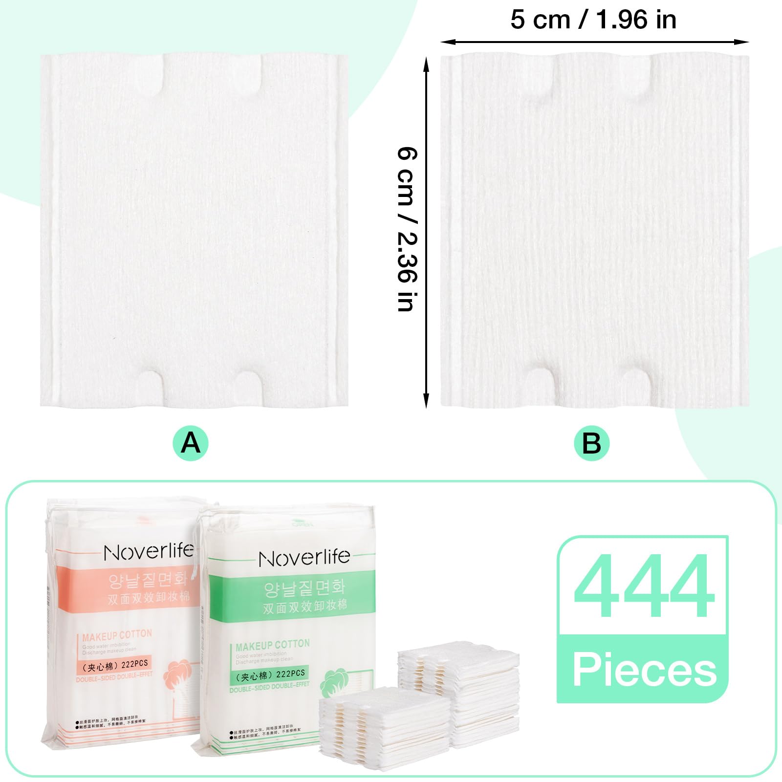 Noverlife durable 5mm thick pads stay intact during cleansing routines
