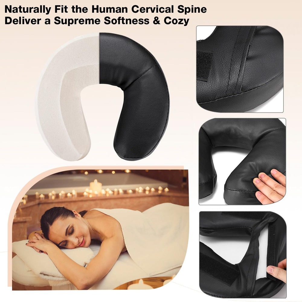Noverlife face cradle installation with self-adhere strips for quick setup.