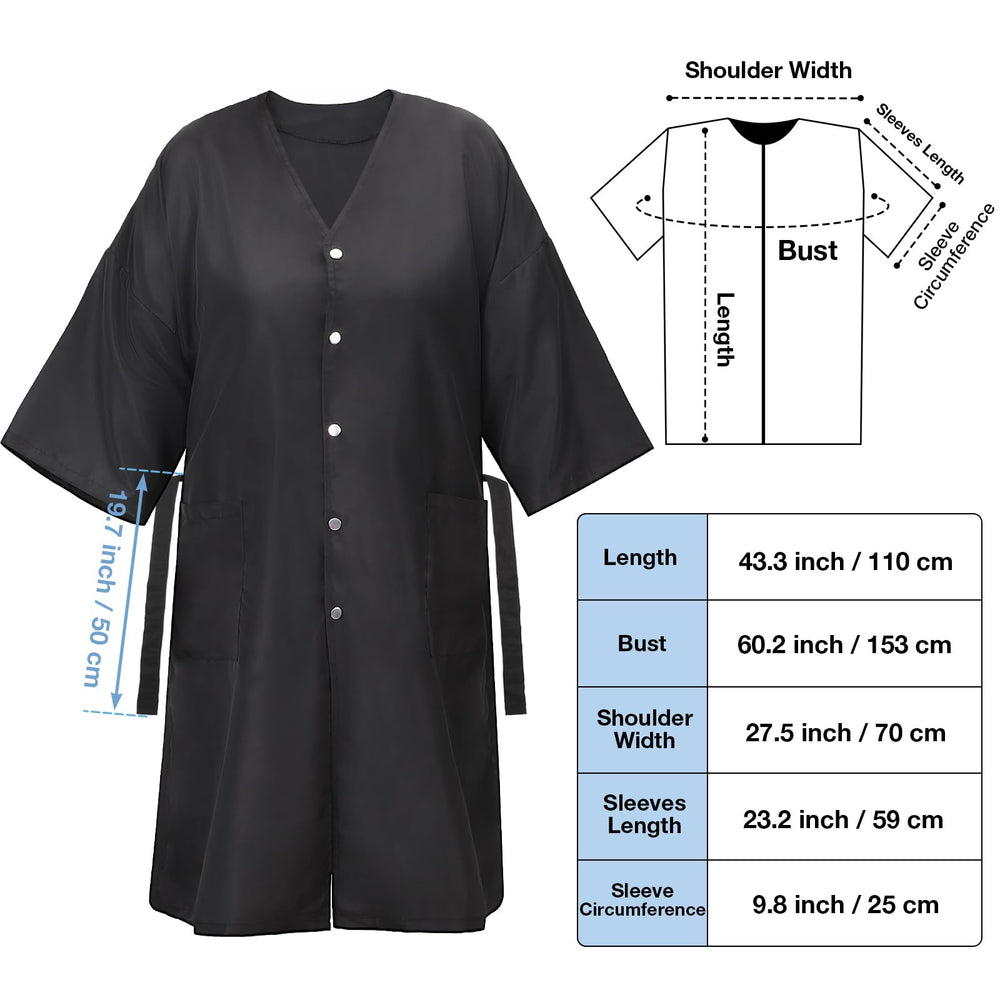 Noverlife hair salon smocks cape back view highlights full coverage for protection.
