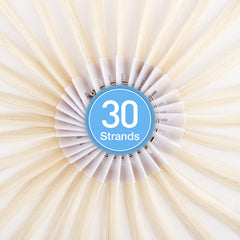 Noverlife hair swatches show label-friendly white buckle for quick color labeling.