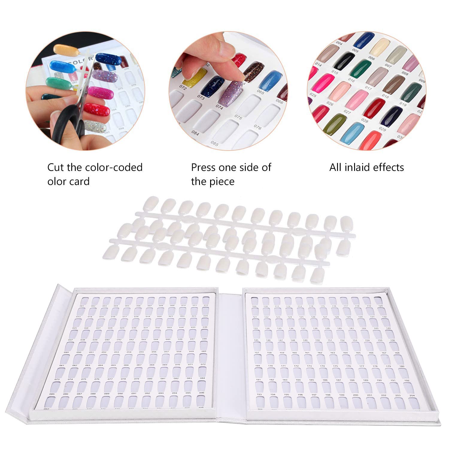 Noverlife Professional 216 Nail Colors Chart back view shows durable white fabric.