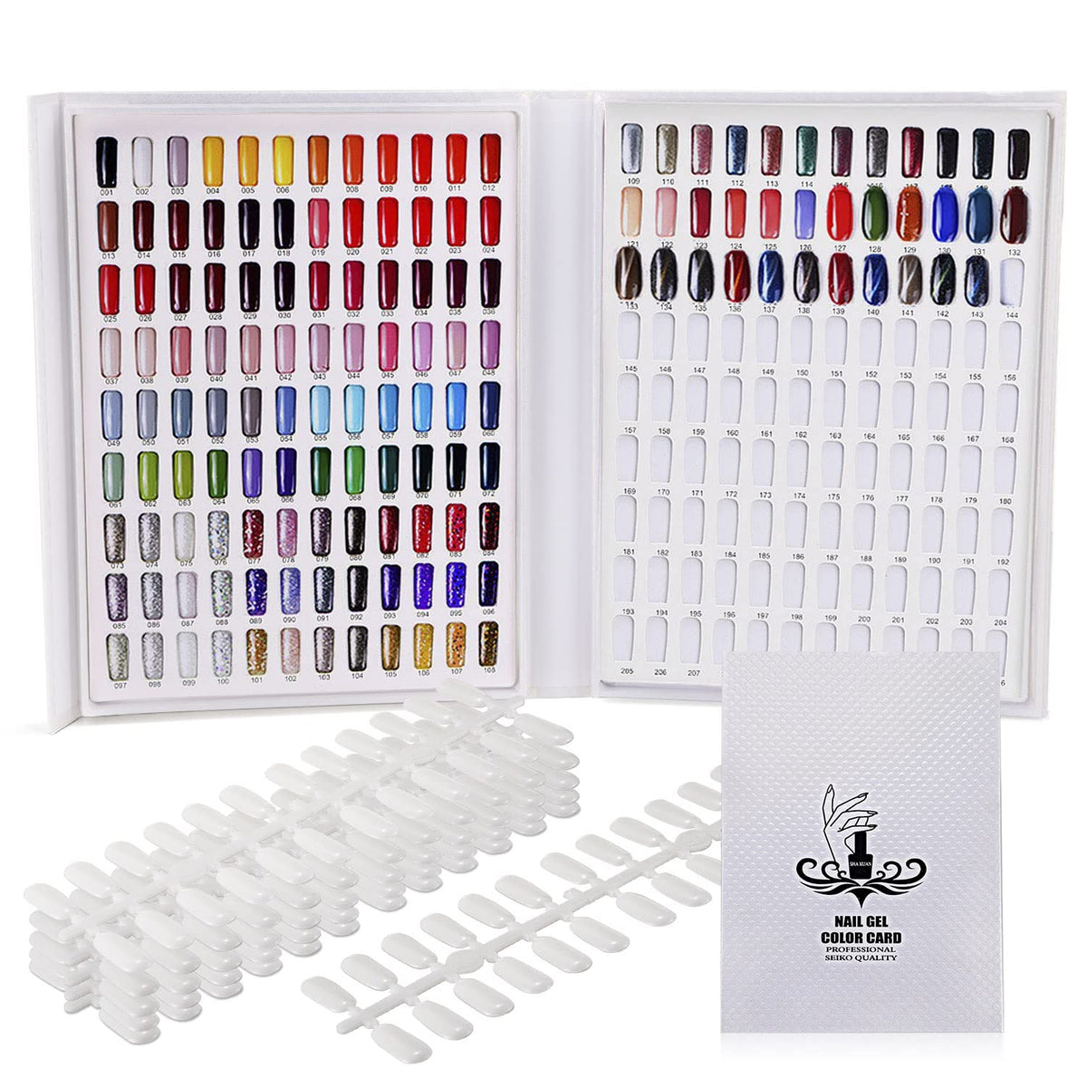 Noverlife Professional 216 Nail Colors Chart front cover with organized swatches for quick selection.