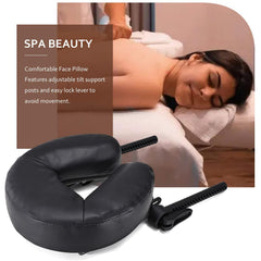 Noverlife PU leather face cradle resists stains and cleans easily in busy spa settings.