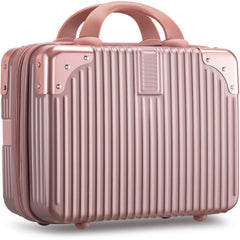Noverlife rose gold makeup case front view highlighting durable ABS shell for travel