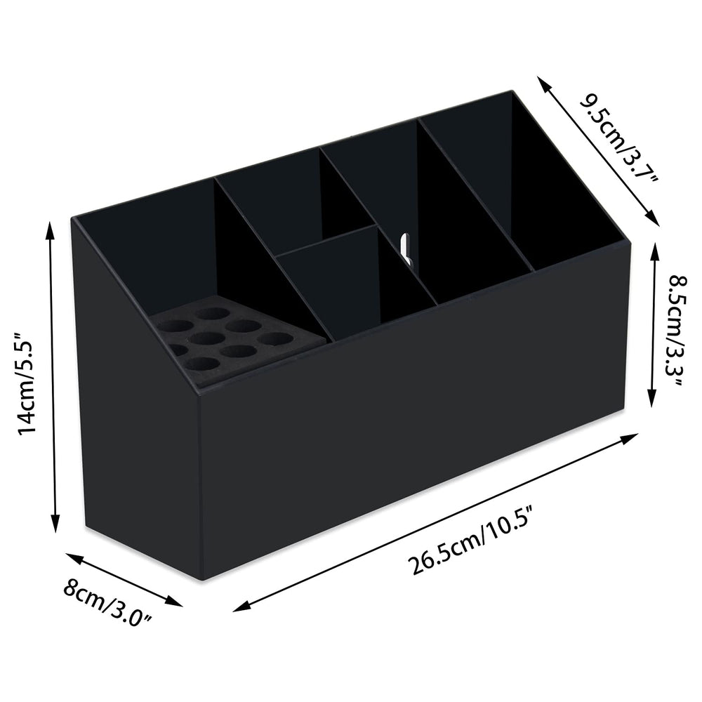 Noverlife storage box top view highlights roomy space for multiple shears and brushes.
