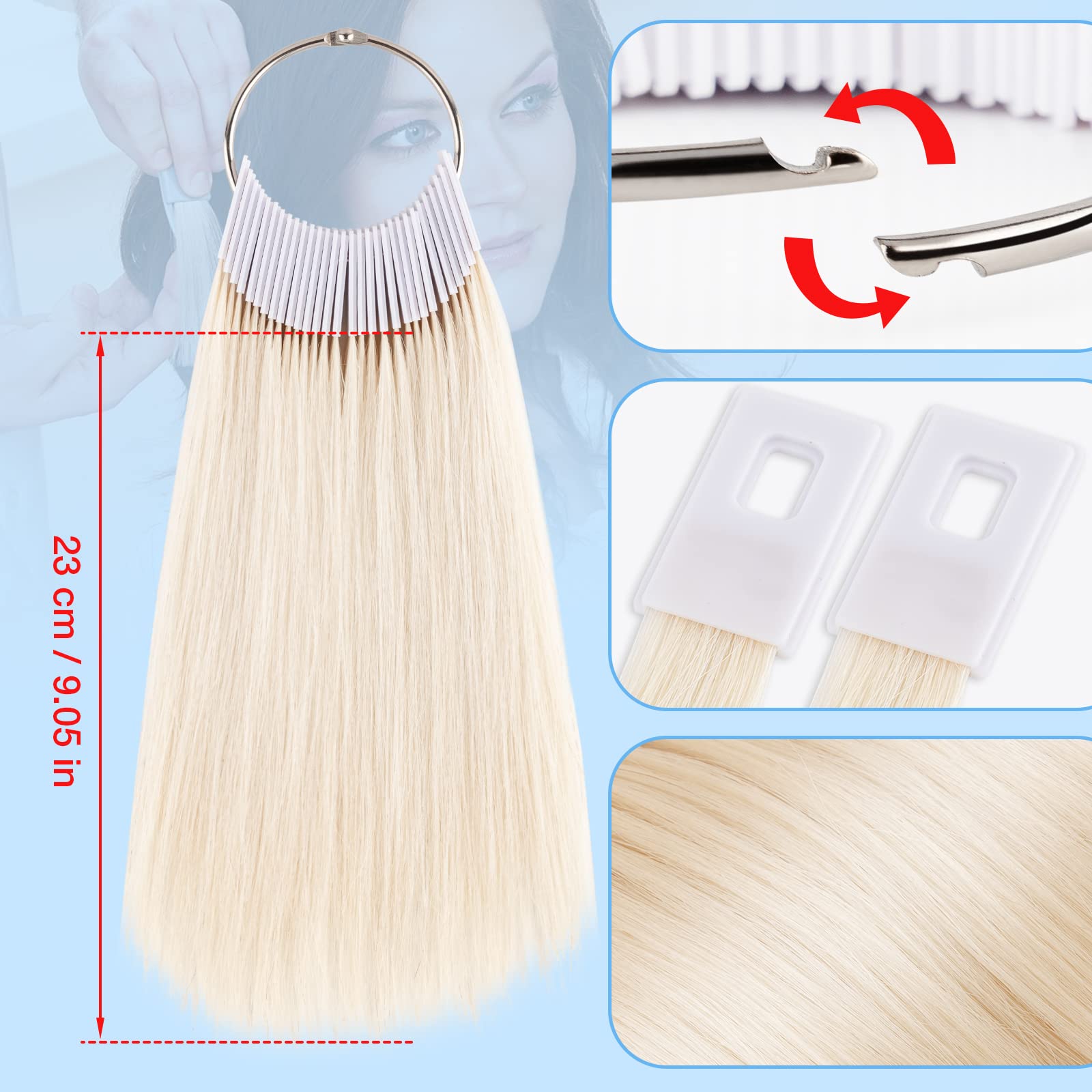 Noverlife swatches can be dyed, curled, straightened for versatile testing.