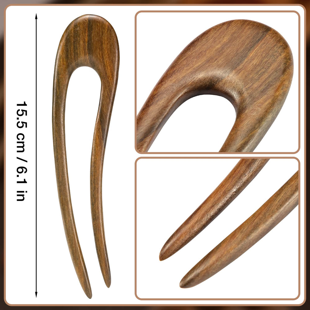 Noverlife two-prong updo hair pin secures chignon neatly.
