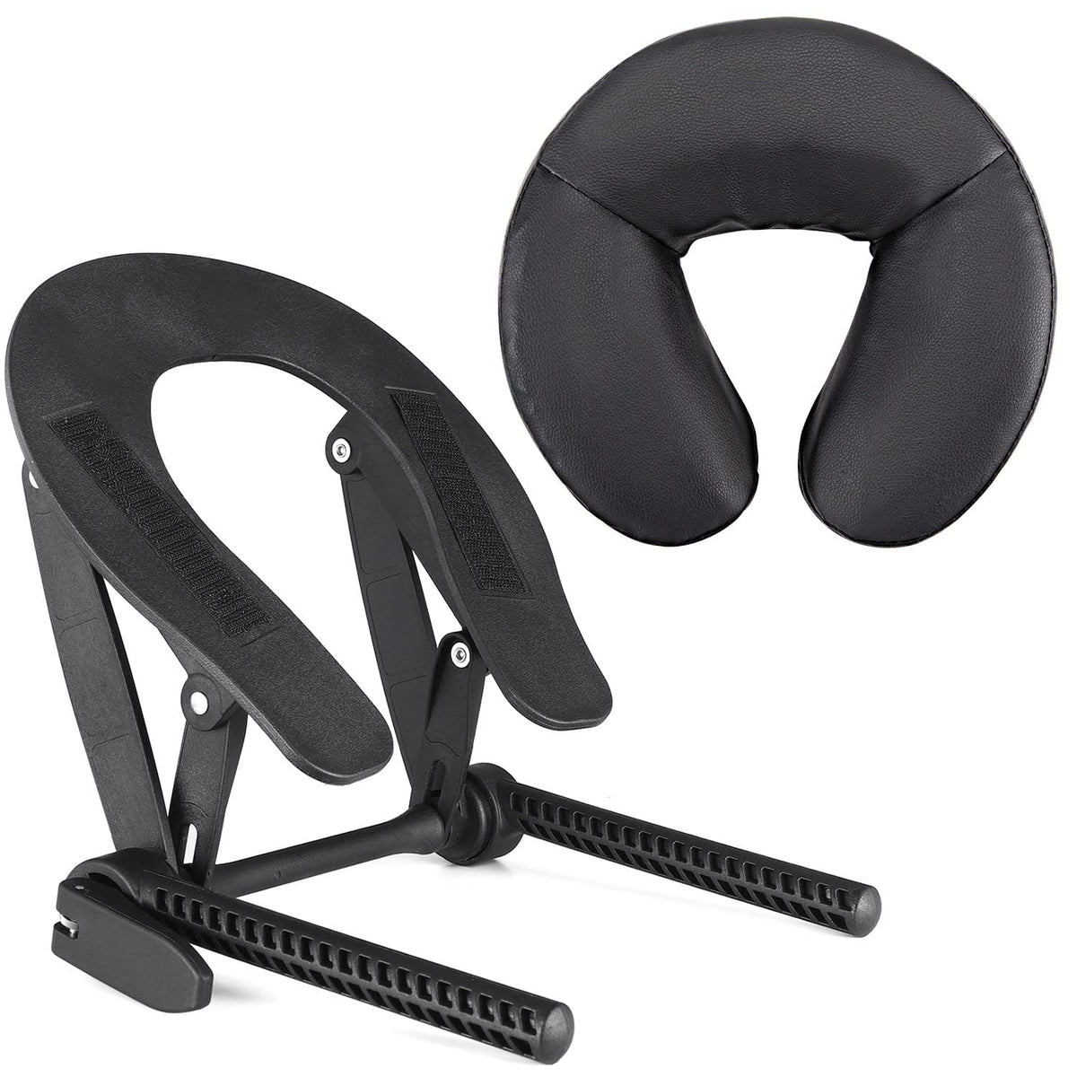Noverlife universal face cradle headrest on a massage table for adjustable client comfort.