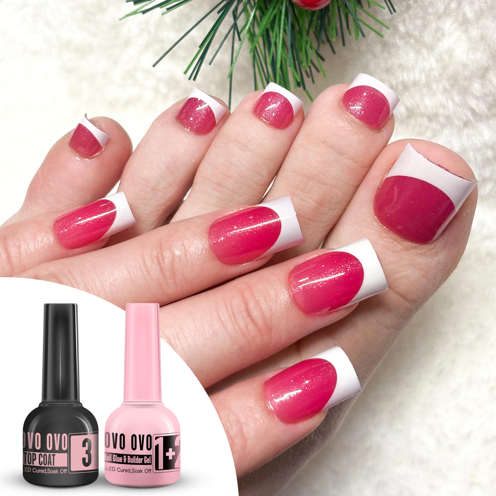 NOVO OVO high-shine top coat around rhinestones for glossy accents
