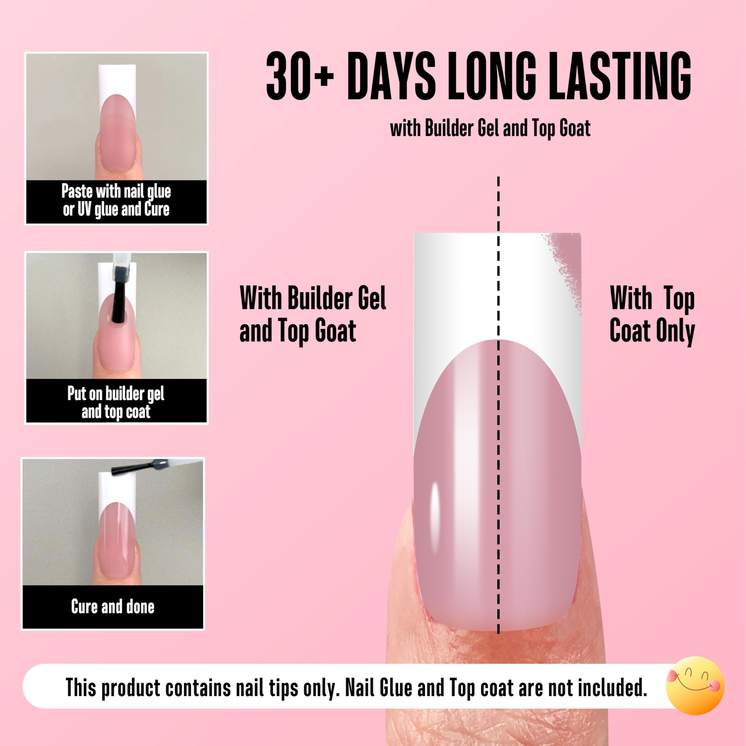 NOVO OVO premium soft gel tips ultra-transparent and easy soak-off in berry pink