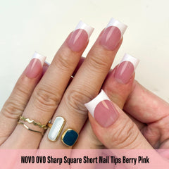 NOVO OVO prepped soft gel nail tip with pattern for easy DIY application.