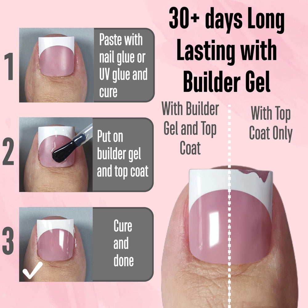 NOVO OVO soft gel toe nail tips in process for easy application