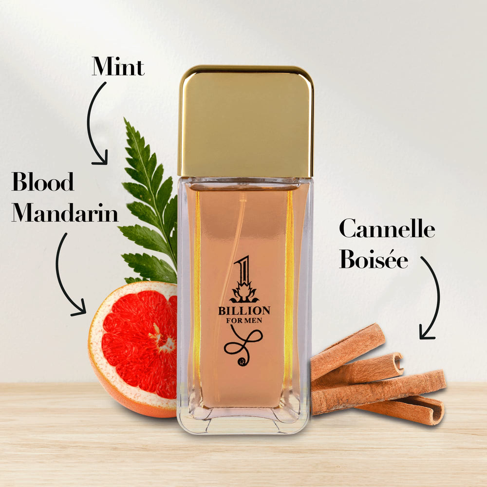NovoGlow 1 Billion EDT base notes leather amberketal, lasting presence